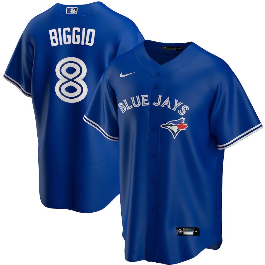 Mens Toronto Blue Jays #8 Cavan Biggio Nike Royal Replica Player Name MLB Jerseys